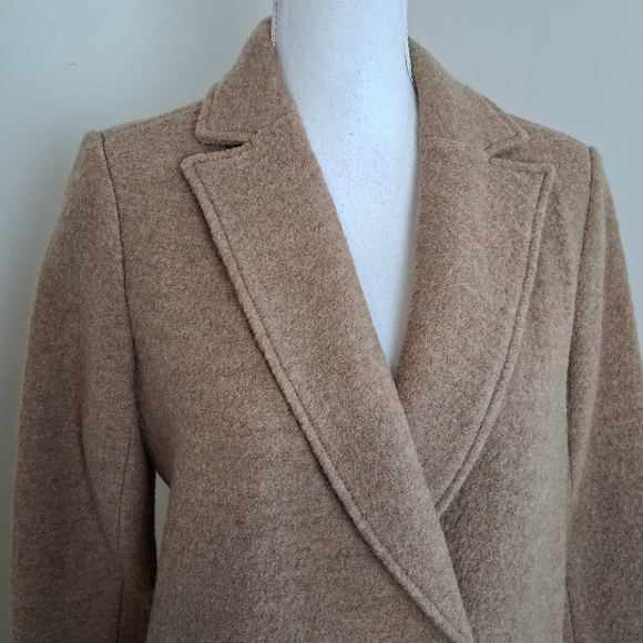 J Crew Daphne Topcoat in Italian Boiled Wool In Camel Size 6P - Picture 6 of 9